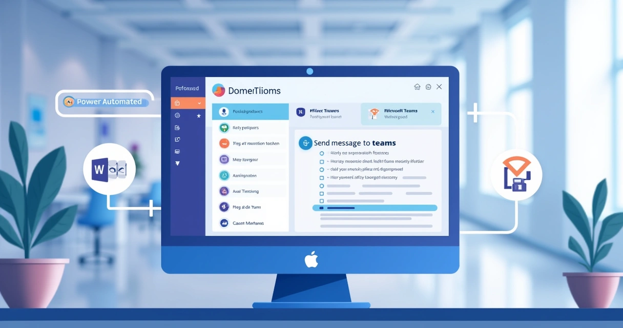 Interface do Power Automate mostrando fluxo para mencionar usuários no Teams