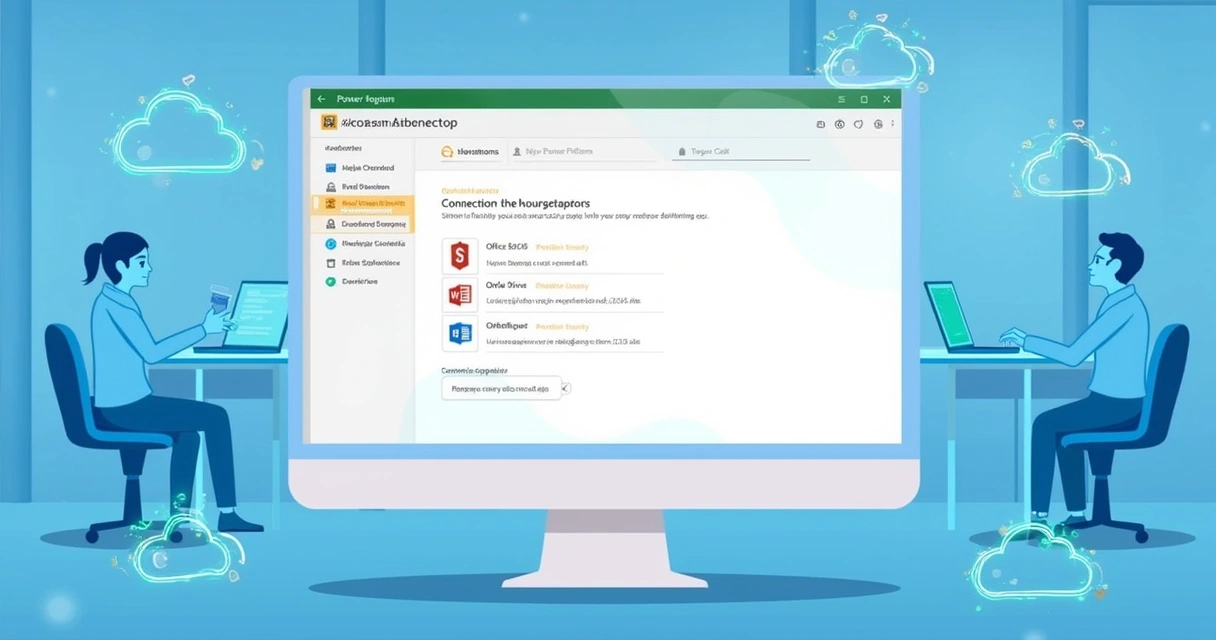 Tela de configuração do Power Apps mostrando conectores Microsoft e opções de permissão