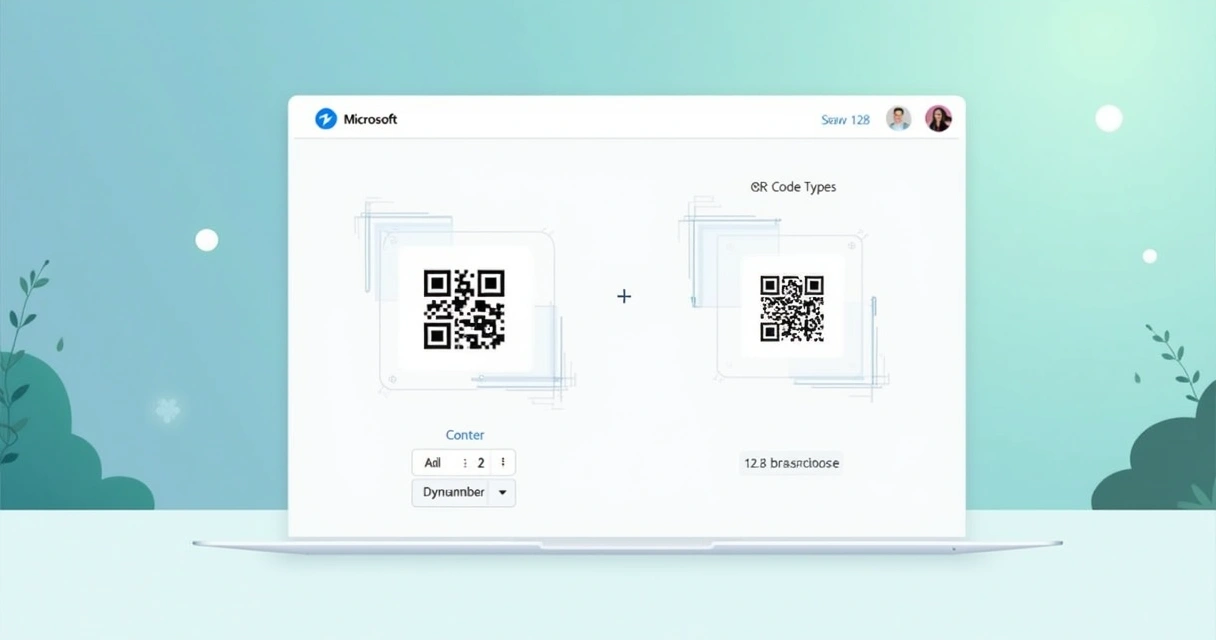 Tela do Power Apps mostrando geração de QR Code e código de barras em aplicativo Canvas