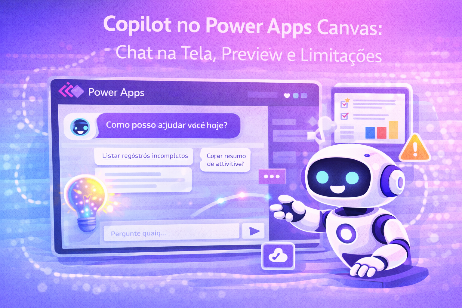 Copilot no Power Apps Canvas: Chat na Tela, Preview e Limitações