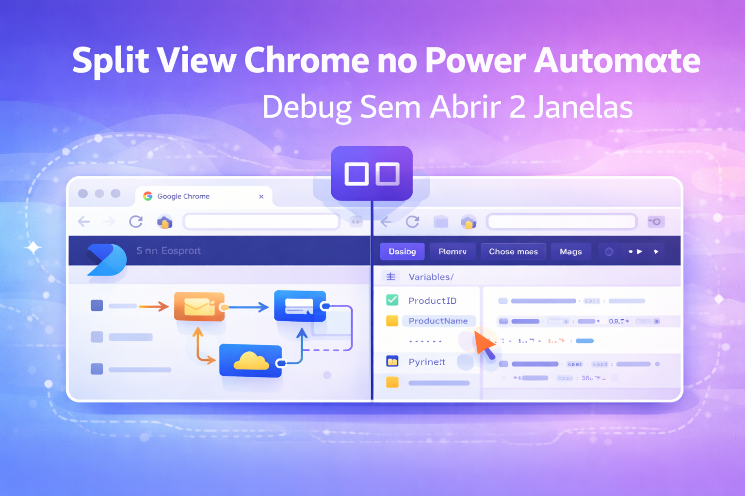 Ative isso no Chrome Split View Power Automate
